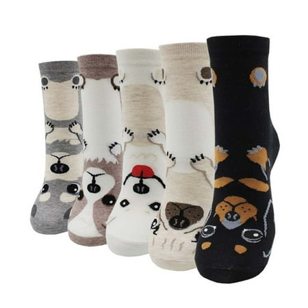 

Womens Animal Themed Socks Five Pairs Set Daily Socks Cute Dog Socks Things for A 6 Year Old Girl