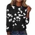 thumbnail image 4 of Perfectbot Women's Long Sleeve Crew Neck T-Shirt Floral Print Casual Comfortable Daily Top Tee, 4 of 7