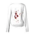 thumbnail image 4 of SNKSDGM Hauts à Manches Longues pour Femmes Été Grande Taille Hauts à Manches Longues pour Femmes Blanc Haut Ajusté pour Femme T-Shirt à Manches Longues à Imprimé Halloween L, 4 of 5