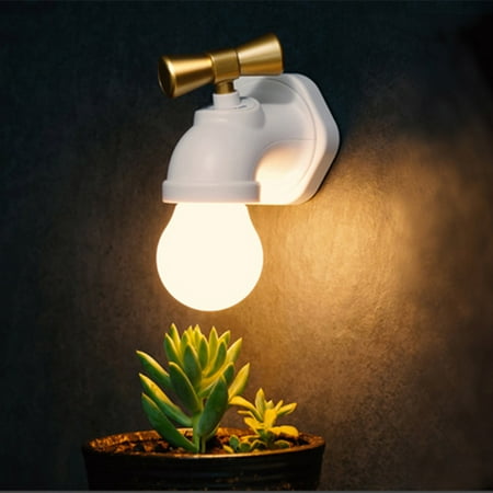

Bright Night Light LED Inductive Faucet Nightlight USB Charging Faucet Lamp With Voice Control Eye Voice Control Lamp Induction Wall Lamp Features For Bedroom Corridor Courtyard