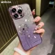 thumbnail image 2 of Funda con diseño de diente de león con purpurina y degradado chapado para iPhone 15, 12, 11, 13, 14, 16 Pro Max, Mini, X, Xs, Xr, 7, 8 Plus, SE2, funda suave con diamantes brillantes, 2 of 5