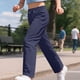 thumbnail image 4 of Cowsor Kids Solid Color Sweatpants Casual Elastic Waist Joggers Pants Comfort Loose Fit Athletic Pants Running Trousers, 4 of 7