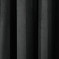 thumbnail image 5 of TWOPAGES 26"x63" Pinch Pleat Printed Velvet Curtain Soft Privacy Drape for Bedroom, 1 Panel, Stripe Black, 5 of 7