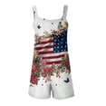 thumbnail image 6 of JULMCOMO 4th of July Rompers for Women American Flag Sleeveless Casual 1776 250th Year Outfits Independence Day Red White Blue Short Pants with Pockets Dark Blue S, 6 of 6