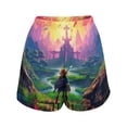 thumbnail image 2 of The Legend Of Zelda Women's Leg Shorts Drawstring Elastic High Waist Loose Short Summer Home Beach Holiday Sweat Shorts With Pockets For Lady Girls, 2 of 6