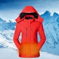 thumbnail image 3 of Heated Jacket for Women Fast Warm Up Usb Charging Outdoor Windproof Warm Mountain Climbing Coat Outer Layer Long Sleeve Zip Up Puffer Jacket Winter Outdoor Winter Puffer Jackets for Women, 3 of 4