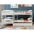 thumbnail image 2 of imerelez Twin L-Shaped Bunk bed with Trundle-White, 2 of 7