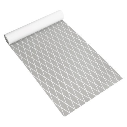 27.5"x75" EVA Faux Teak Decking Sheet Mat Self-Adhesive for Boat Yacht Marine Deck Pad Gray White