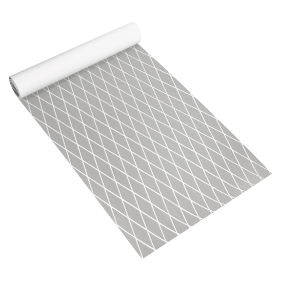 27.5"x75" EVA Faux Teak Decking Sheet Mat Self-Adhesive for Boat Yacht Marine Deck Pad Gray White