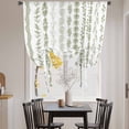 thumbnail image 3 of Sage Green Botanical Tie Up Curtains 45 Inches Long, Kitchen Window Curtains Over Sink, Modern Farmhouse Tropical Leaves Small Window Curtains Shade Balloon Curtains Valances for Bedroom/Cafe 34"x45", 3 of 8