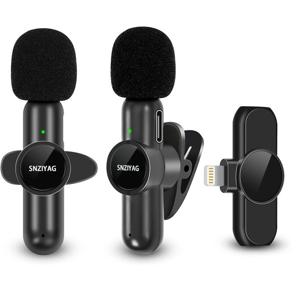Microphone Cravate Sans Fil MKK SNZIYAG pour iPhone iPad, Micro Sans Fil Plug Play pour l'Enregistrement, Diffusion en Continu en Direct, YouTube, TikTok, Facebook, Intelligent