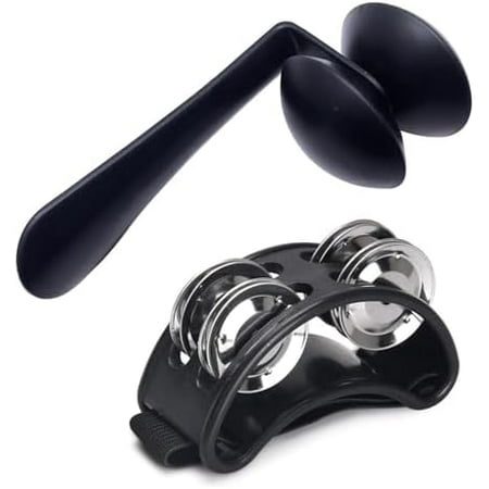 2pcs Heel Shaker with Foot Tambourine Percussion Instrument for Drum & Guitar Playing