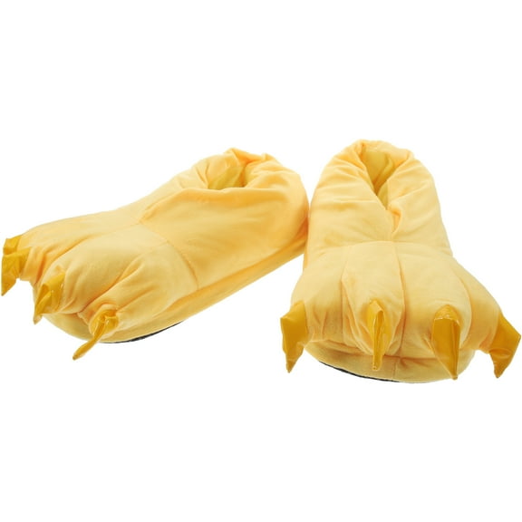 UPOUART Yellow Cartoon Plush Winter Slippers for Indoor Use, Comfortable Canvas Material, Size 8-10 Cozy Footwear