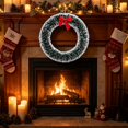 thumbnail image 6 of Frosted Tinsel Christmas Wreath with Snowy Tips for Window Door Decor, 6 of 6