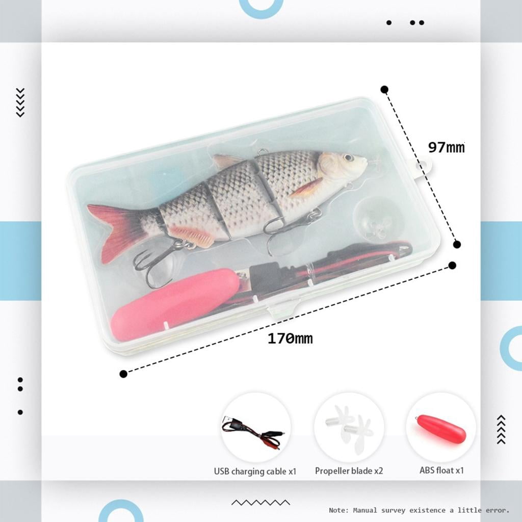 hejhncii Fishing Tackle Robotic Swimming Lure 4 Segement Fishing Baits Electric Baits