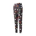 thumbnail image 2 of Biekopu Women Christm Chmere Thickened Pants Lamb Fleece Warm Dot/Santa/Snowflake/Colorful Lamp/Rhombus Print Loose Cual Trousers, 2 of 9
