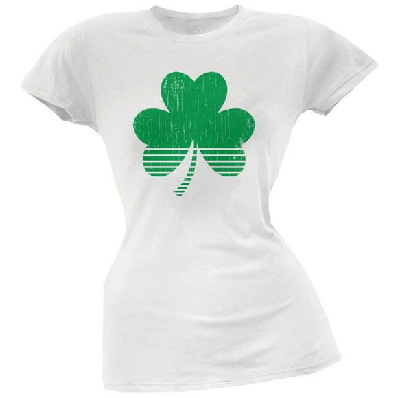 Sporty Shamrock White Soft Juniors T-Shirt