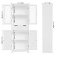 thumbnail image 3 of Homfa 4 Doors Bathroom Cabinet, 3-Tier Wood Tall Linen Storage Cabinet with 2 Drawers for Living Room Office, White, 3 of 8