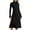Black, variant on Beach Dresses for Women Round Neck Sweater Dress Long Sleeved Round Neck Dress Floral Vocation Beach Sundress