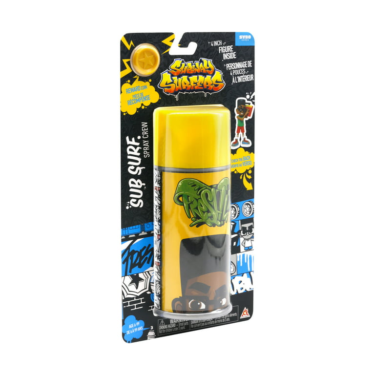 2 New Subway Surfers Spray Crew 4 Figures - Jake & Tricky Cans