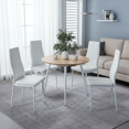 thumbnail image 1 of Modern Dining Chair Set of Six White PU Fireproof Leather Restaurant Design, 1 of 5
