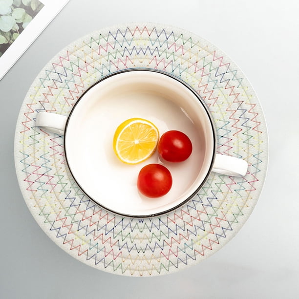 Posavasos de estilo japonés para mesa manteles individuales de algodón hechos Wdftyju a mano redondos resistentes al calor para taza de té para el hogar