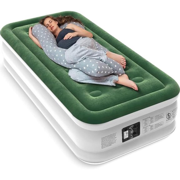 Colchón inflable Zearna Upgrade Twin con bomba integrada, 550 libras