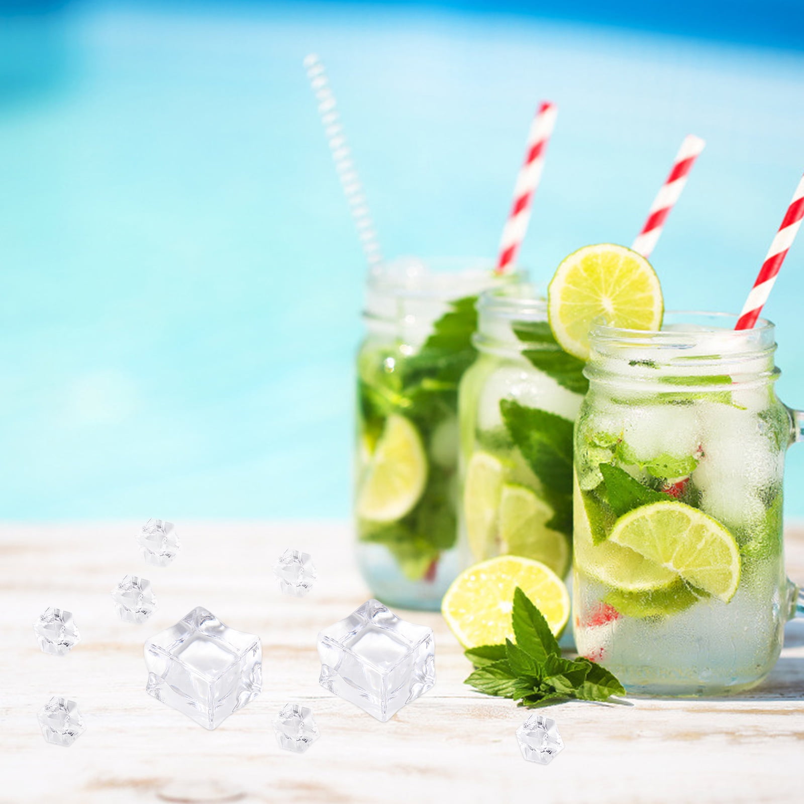 Fake ice cubes 1 Set Faux Ice Cubes Acrylic Ice Cubes Artificial Ice