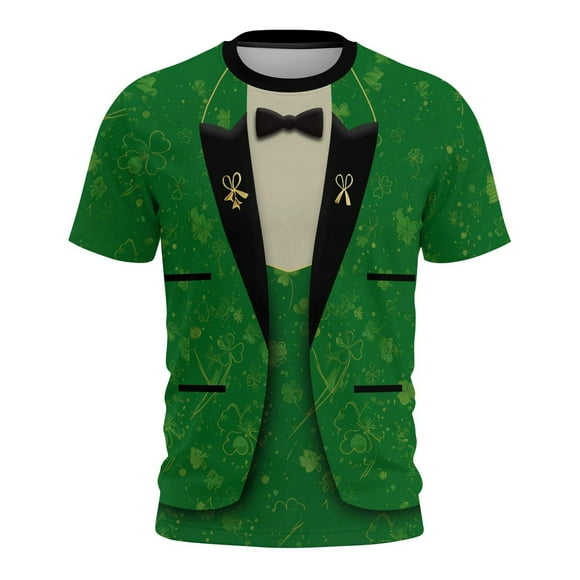 Staron Hauts à Manches Courtes pour Femmes Imprimé Jour de la Saint-Patrick Col Rond Décontracté Coupe Ample T-Shirt Basique, Vert P