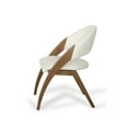 thumbnail image 3 of Limari Home Lucas 18" Mid-Century Faux Leather Dining Chair in Off White/Walnut, 3 of 6