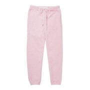 FINELOOK Pantalon de pyjama pour femme, long en peluche de couleur unie.