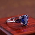 thumbnail image 3 of 8*10mm Pear Cut Blue AAA Cubic CZ Band Ring Women 925 Silver Purple Ring Sz 6-10, 3 of 5