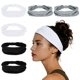 thumbnail image 1 of Diademas únicas para mujeres, diadema elástica antideslizante, banda para el cabello deportiva que absorbe la humedad, negra, 6 Pcs, 1 of 7