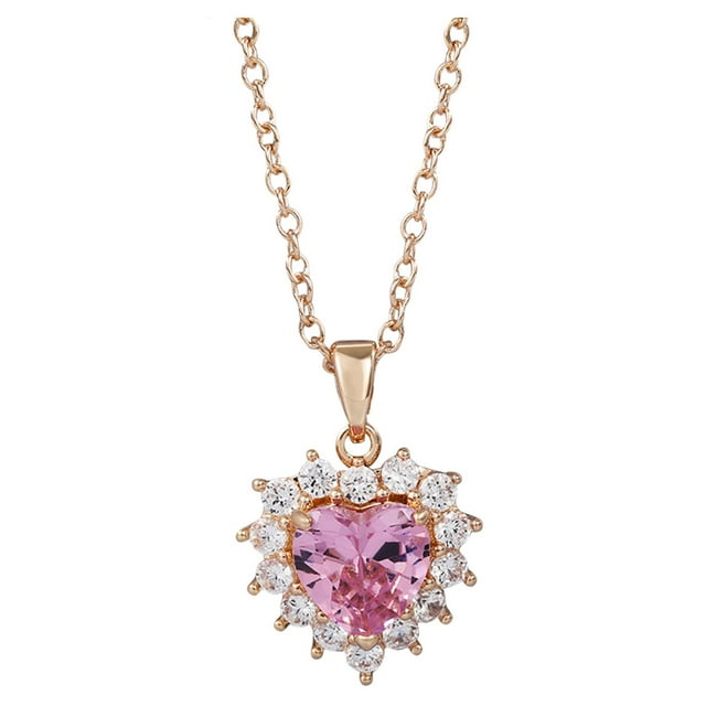 Collar con colgante, joyas, amatista para mujer, collares con colgantes en forma de corazón