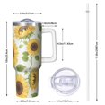 thumbnail image 2 of Sunflower 40oz Tumbler with Handle and Straw, Large Capacity Travel Cup for Hot & Cold Drinks, Double Walled Vacuum Insulated Cup,Birthday Gifts for Women Girls, 2 of 6