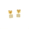 thumbnail image 2 of 14k yellow Gold 0.11Ct Round Diamond square stud Earrings Push Back Fastening, 2 of 11