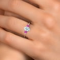 thumbnail image 4 of Gem Stone King 14K White Gold Sky Blue Aquamarine and Pink Sapphire Engagement Ring for Women | 1.02 Cttw | Oval 7X5MM | Gemstone March Birthstone | Size 8, 4 of 6