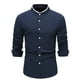thumbnail image 1 of pstuiky camisas de hombre de manga larga, Camisa de manga larga con botones y cuello redondo con estampado informal a la moda para hombre camisetas de hombre l, 1 of 7