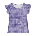 thumbnail image 4 of MKOSPLRT Girls' Tie Dye Tops Ruffle Sleeve Crew Neck Summer Shirts Casaul Loose T Shirts Breathable Going Out Tshirts 3-14 Years, 4 of 9