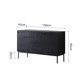 thumbnail image 1 of Gabinete lateral Gabinete de sala de estar tallado en teca Gabinete de entrada negro de madera maciza, 1 of 4