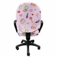 thumbnail image 3 of Cartoon Office Chair Slipcover, Girls Illustration with Fashion Accessories and Makeup Lollipop Flower Print, Protective Stretch Decorative Fabric Cover, Standard Size, Multicolor, by Ambesonne, 3 of 5