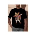 thumbnail image 1 of Cotton Short Sleeve T-Shirt Men's Cotton Printed T-Shirt with Mexican Boy Dabbing in Poncho for Cinco de Mayo Streetwear Casual Graphic tees, 1 of 6