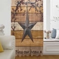 thumbnail image 6 of Texas Star Vintage Sheer Curtains 72 Inches Long, Berry Yellow Brown Wooden Light Filering Curtains, Breathable Simi Curtain Privacy Drapes for Living Room Bedroom Lightweight Window Treatment, 6 of 9