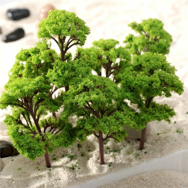 Árboles modelo a escala HO OO, 10 piezas, 4-12cm, diseño de tren, Wargame Diorama, paisaje, árboles en miniatura para decoración de modelos