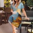 thumbnail image 3 of Daiia Woman Under Blossoming Tree Print Women's Dresses 2025 Trendy Short sleeve Dresses Casual Baggy Flowy Maxi Sun Dresses, 3 of 6
