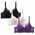 thumbnail image 4 of Sakmal Seamless Bras for Women Wireless Underwire 3-Pack Black Lightly Lined Bras for Women 34B, 4 of 4