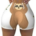 thumbnail image 2 of Haiem Cute Sloth In Yoga Pose Tree No Front Seam Biker Shorts for Women Yoga Workout Gym Bike Shorts with Tummy Control Moisture-Wicking-Small, 2 of 9