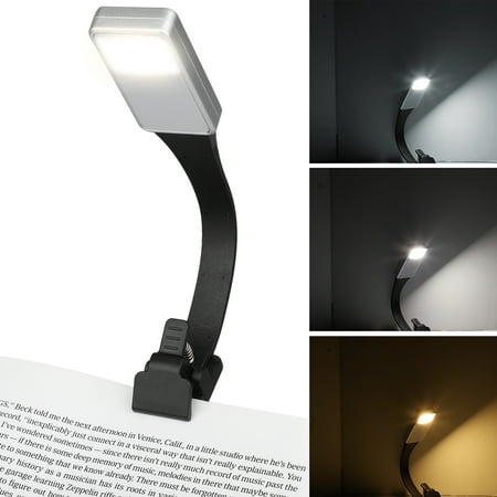 EEEKit LED Reading Light,Rechargeable Book Light,3-level Brightness (Cool and Warm) and Flexible Easy Clip On Reading Lamp, Eye Protection Brightness, Soft Table Light for Night Reading,