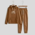 thumbnail image 1 of DPTALR Women's Casual Printed Hooded Drawstring Loose Long Sleeve Sweatshirt Tops And Long Pants Set Suits, 1 of 4