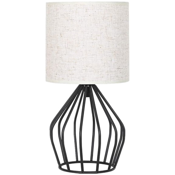 Oumilen 4.7" Black Table Lamp with White Shades